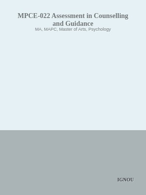 MPCE-022 Assessment in Counselling and Guidance
